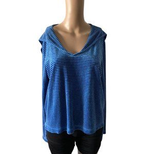 J Marco Pullover Velour L Striped Sweater